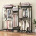 thumbnail image 1 of Portable Wardrobe Clothes Rack Heavy Duty Garment Organizer with Adjustable Wire Shelving 8 Shelves and 5 Clothes Rails, 1 of 12