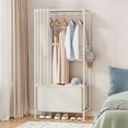 thumbnail image 1 of Portable Wardrobe Two Tier Freestanding Clothes Rack with Shelves and Hanging Rods Easy Assembly Storage Unit for Bedroom Closet Organization Space Saving Garment Rack, 1 of 5
