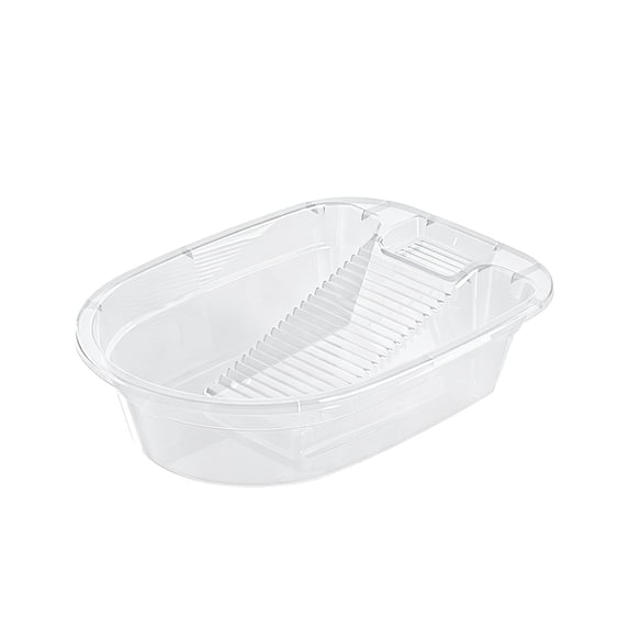 Portable Washboard Basin for Hand Washing Clothes, All-in-One Laundry Basin with Built-in Washboard, for Home, RV, Camping, Travel Clear