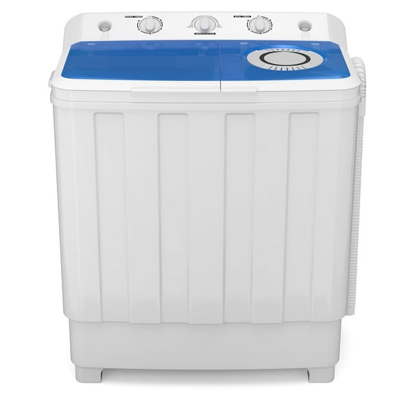 Zynkez Portable Washing Machine, 28Lbs Compact Twin Tub Laundry Washer with Drain Pump, Semi-Automatic 18Lbs Washer and 10Lbs Spinner Combo