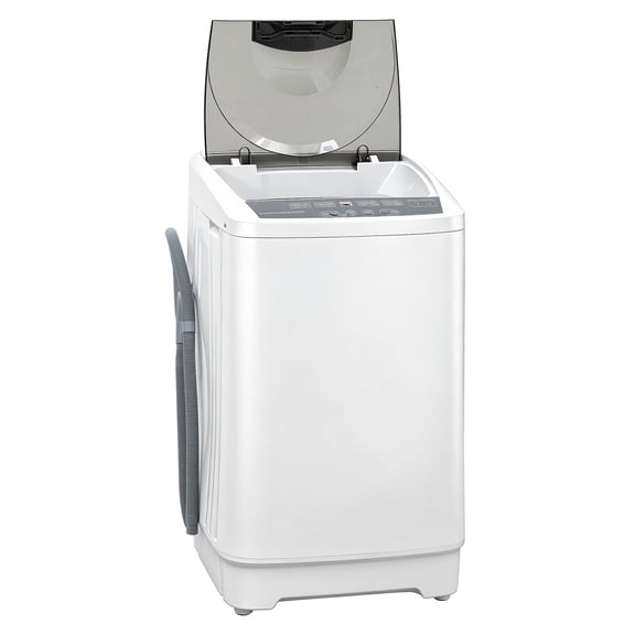 Portable Washer Compact Washing Machine - 9.9lbs Capacity, 8 Programs, 6 Levels - Full Automatic Laundry Washer for Apartments, Dorms, RV - White