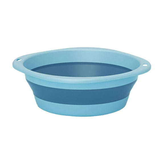 Portable Washing Basin, Collapsible Dish Basin for Home Kitchen Washing Dishes, Fruits, Light Foldable Washing Basin for Camping, Travel, Hiking,9In (Light Blue)