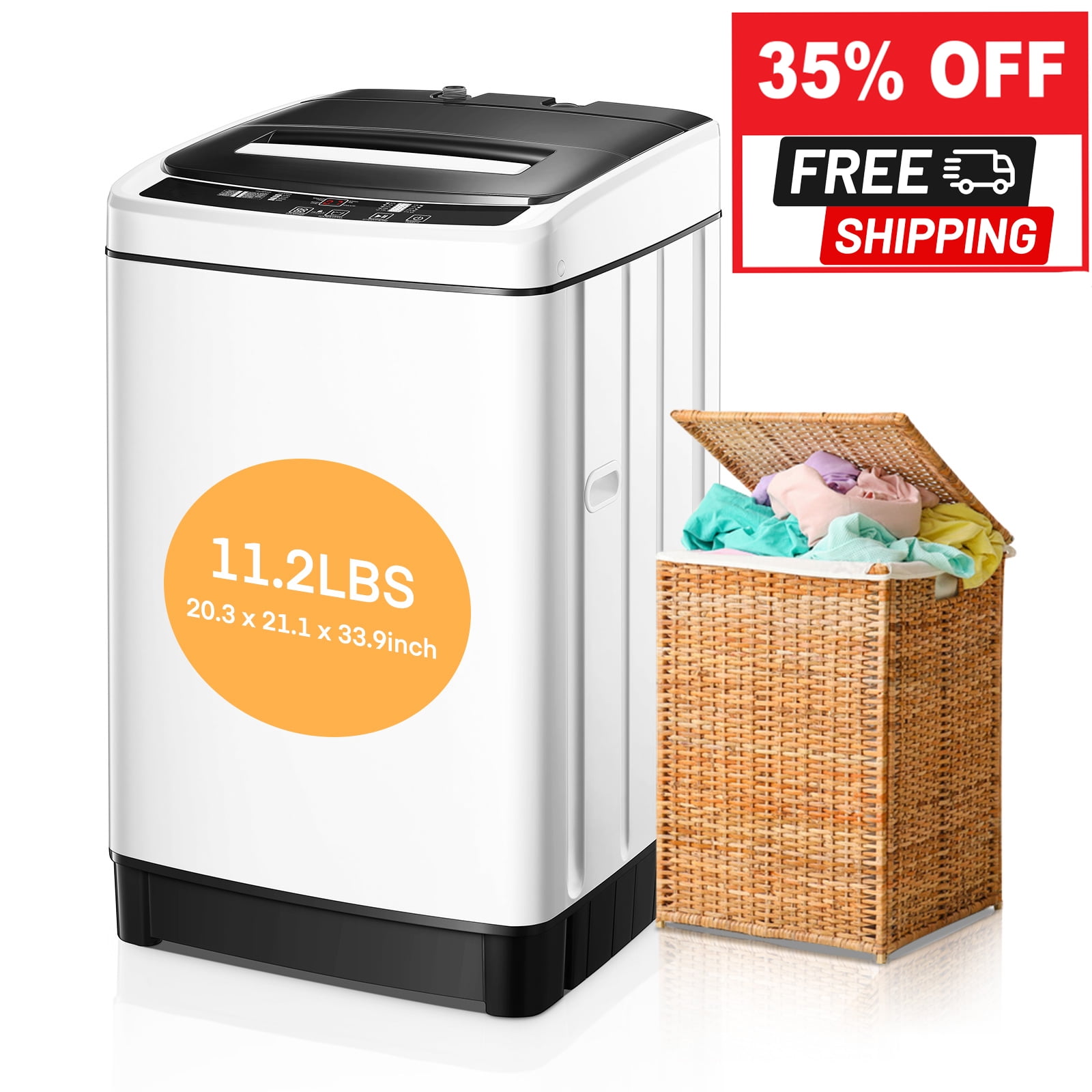 Giantex Full Automatic Washing Machine, 7.7lbs Portable Washer w