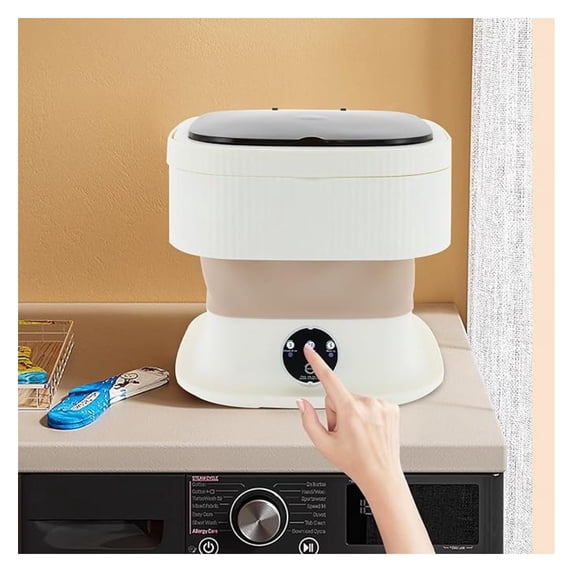Portable Washing Machine,10 L Foldable Mini Washer with Turbine 3 Wash Modes for Apartments Travel Dorms RV Lightweight Compact Laundry for Underwear ()