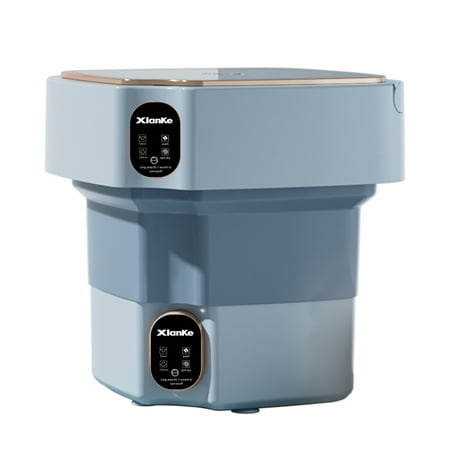 Portable Washing Machine, 10L Upgraded Large Capacity Foldable Mini Washing Machine, Small Washer for Baby Clothes, Underwear or Small Items, Apartment, Dorm,RV Travel laundry Gift Choice (Blue)