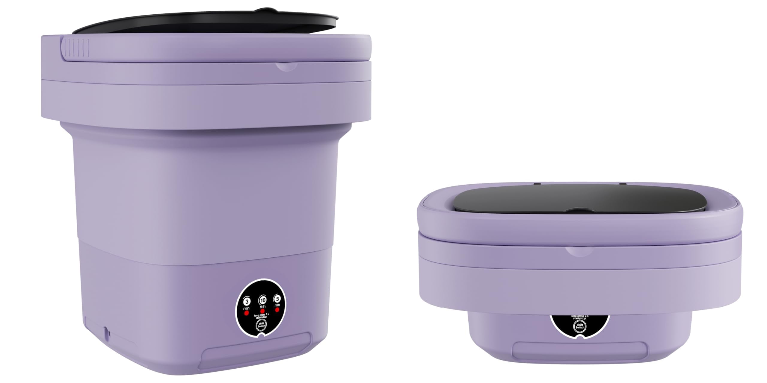 Portable Washing Machine, 11L Mini Folding Washer for Apartments, Dorms, RV and Travel, Compact Top Load Washer with Spin Basket and 3 Wash Modes for Small Loads, (PURPLE)