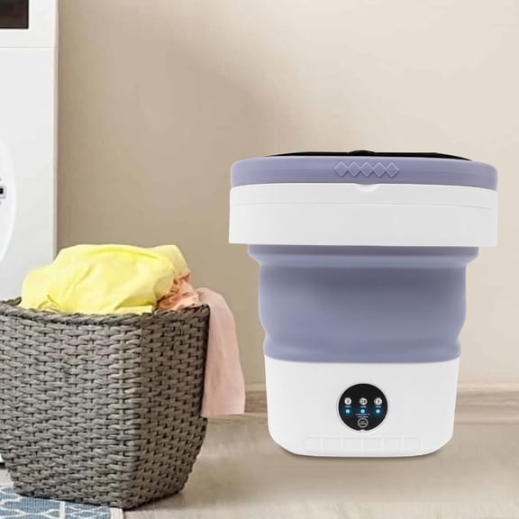 Portable Washing Machine, 12L Foldable Mini Washer with Spin Basket, 3 Modes Compact Laundry Washer with Blue Light, Pure Copper Motor Small Washer for Underwear, Baby Clothes, Socks