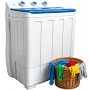 Portable Washing Machine, 14lbs Twin Tub Washer Mini Compact Laundry Machine with Drain Pump,Compact Washer for Home Dorm Apartment,Blue