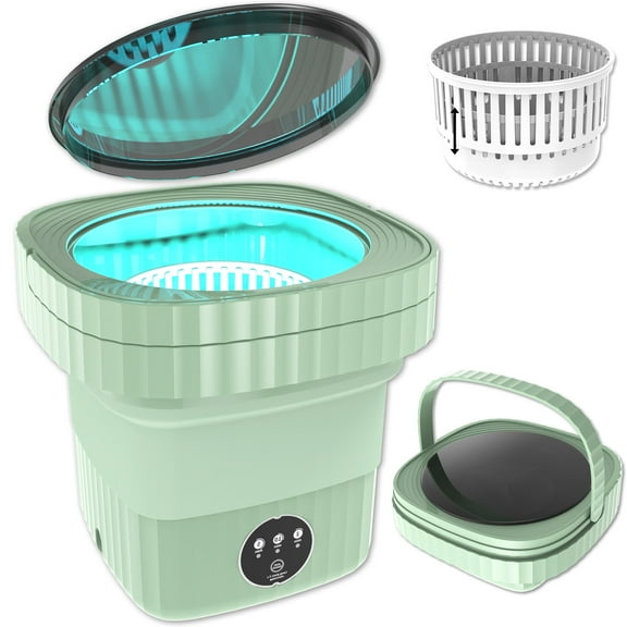 Portable Washing Machine, 15L Small Foldable Washer with Spin Dryer, Collapsible Mini lavadora Portatil, Compact Luandry Washer for Baby Clothes, Underwear, Socks, Travel Camping Dorm Apartments Blue