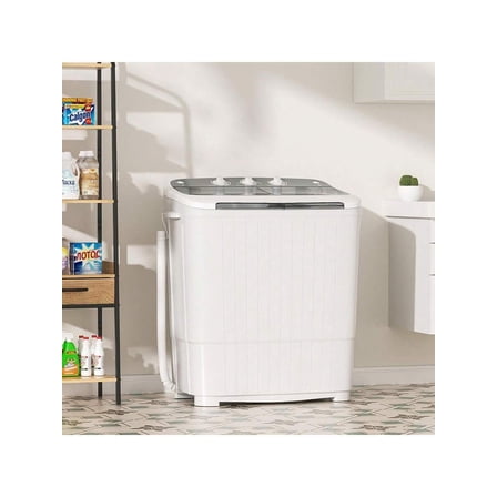 Portable Washing Machine, 16 LBS Compact Mini Washer And Dryer Combo, Semi-Automatic Twin Tub Washer With Drain Pump For Dorms, Apartments, RVs