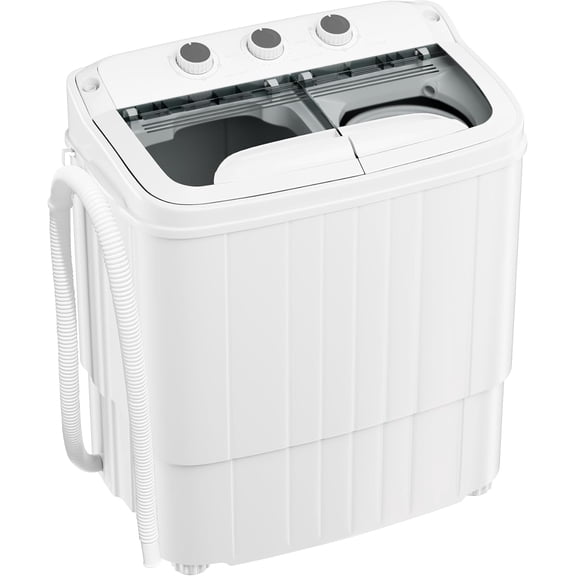 Portable Washing Machine, 17.6 Lbs Compact Mini Washer & Dryer Combo, Twin Tub Laundry Washer w/Spin Cycle & Soaking Function for Apartment, Dorm, RV, Camping, Grey