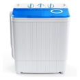 thumbnail image 1 of Portable Washing Machine, 17.6 lbs Capacity Twin Tub 11 lbs Washer and 6.6 lbs Spinner with Control Knobs, Timer Function, Drain Pump, Compact Laundry washer for Home Dorm Apartment RV (Blue), 1 of 8