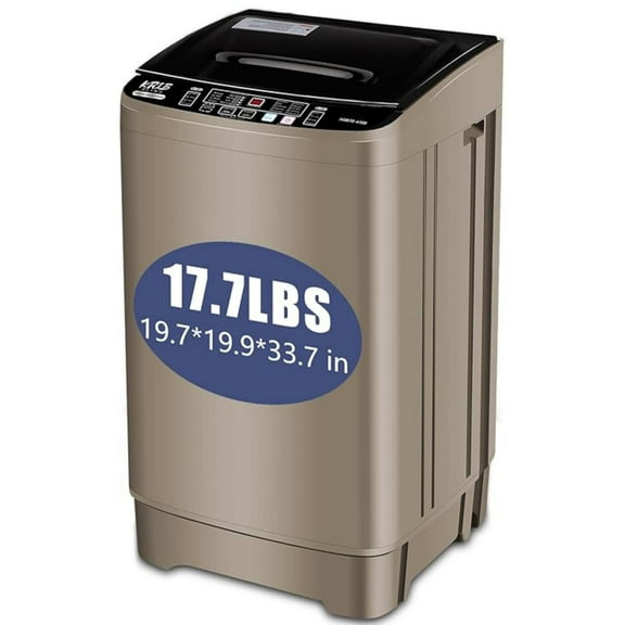 Portable Washing Machine 17.7 lbs Full Automatic Washer and dryer with 10 Programs & 8 Water Levels Lavadora Laundry Machine for Apartment,Bathroom,RV, Gold