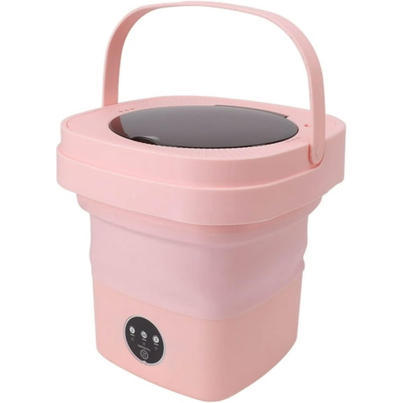 Portable Washing Machine, 6.5L Foldable Mini Washing Machine Bucket Washer with Water Tube Deep Wash and Spin Dry Washer for Dorm, Camping, RV Travel Laundry (US Plug)
