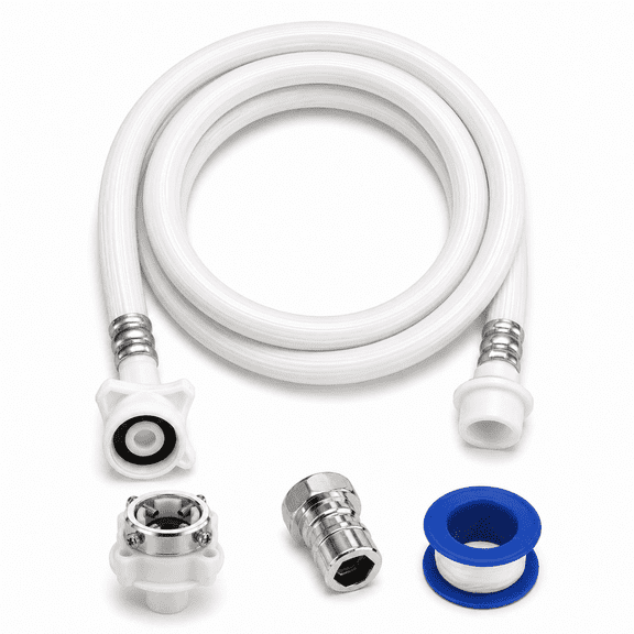 Portable Washing Machine Drain Hose, Universal Discharge Water Pipe with Quick Connect Fittings, Replacement Drain Extension Kit, Compatible with Most Compact Washers