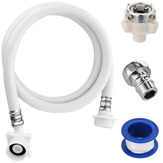 Portable Washing Machine Drain Hose, Universal Discharge Water Pipe with Quick Connect Fittings, Replacement Drain Extension Kit, Compatible with Most Compact Washers
