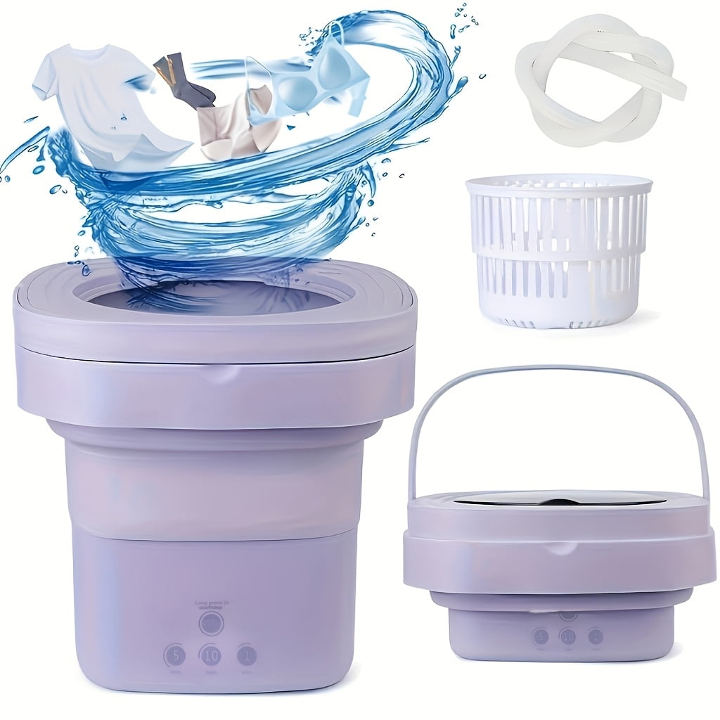 Portable Washing Machine - High Capacity, 3 Deep Cleaning Modes | Suitable for Underwear, Apartments, Travel, RVS, Camping, Space Saving Design, Multimode Washer, Plug Powered