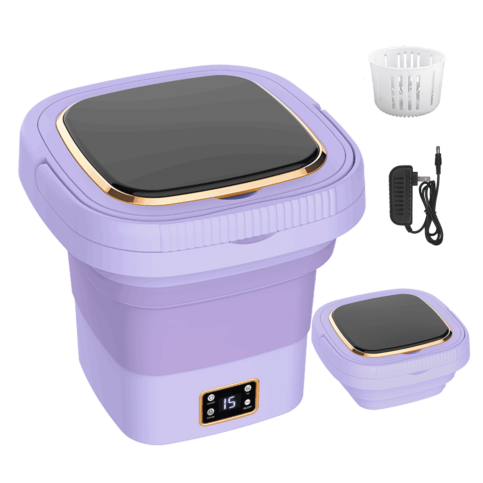 PURE CLEAN Mini lavadora portátil, cubo plegable ligero, perfecto para  camping, viajes, apartamento, dormitorio, marca de Estados Unidos - Pure  Clean