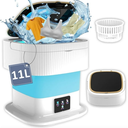 Portable Washing Machine,Mini Folding Washer Deep Cleaning for Baby Clothes and Other Small Clothes ,12L Upgraded Large Capacity,Suitable for Apartments, Dormitories, Hotel. (Blue)