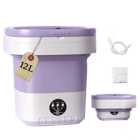 Portable Washing Machine,Mini Washer,12l Upgraded Large Capacity Foldable Washer, Deep Cleaning of Underwear, Baby Clothes and Other Small Clothes.Suitable for Hotel, Camping & Travel. (Purple)