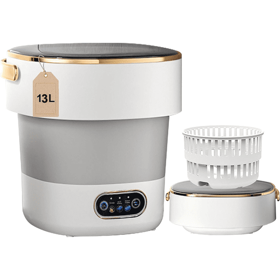 Portable Washing Machine,Mini Washer 13L Upgraded With Spin Basket,Small Clothes Folding Washing Machine Of Underwear, Baby And Small Clothes