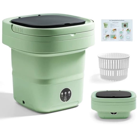 Portable Washing Machine, Mini Washer, 16L Upgraded with Spin Basket, Foldable Design Ideal for Apartment, Home and Hotel, portable washer 3 Cleaning Modes Suitable for Small Clothes