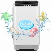 Portable Washing Machine, Adnoom 17.8 LBS Full-Automatic Washer and Dryer Combo, 10 Programs & 8 Water Levels, Top Loading Washing Machine with Drain Pump, LED Display