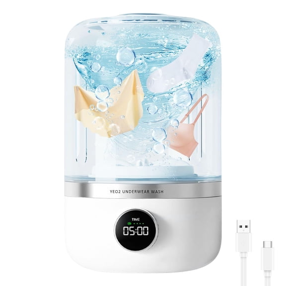 Portable Washing Machine, Rechargeable 4000mAh Cordless Mini Washing Machines, 1L Underwear Washing Machine, Collapsible Compact Washer for Baby Clothes/Underwear/Camping/RV Travel/Apartment