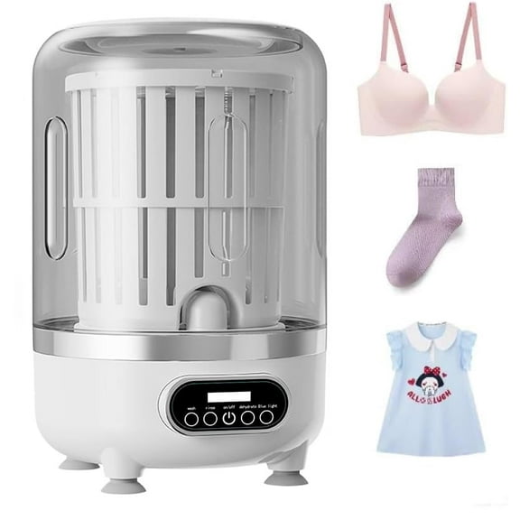 Portable Washing Machine – Silent Turbo Mini Washer with Dehydration Basket, USB Rechargeable Cordless Design, Fast Cleaning for Baby Clothes, Socks, Masks & Delicates, Cross-Contaminati