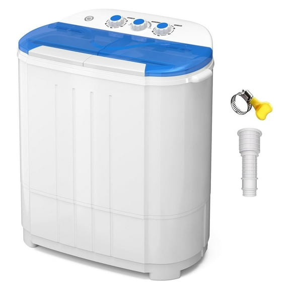 Portable Washing Machine, Twin Tub Washing Machine Laundry Compact Washer spinner Combo with 14lbs capacity, 9Lbs Washer and 5Lbs Spinner dryer for Apartments RVs and Dorms