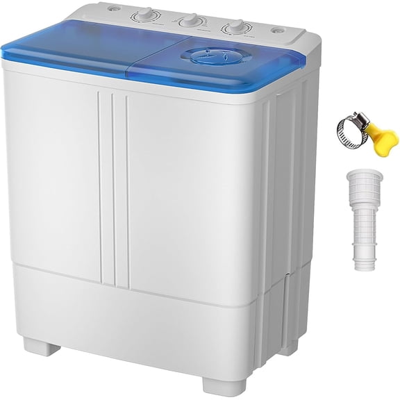 Portable Washing Machine, Twin Tub Washing Machine Laundry Compact Washer spinner Combo with 20lbs capacity, 12Lbs Washer and 8Lbs Spinner dryer for Apartments RVs and Dorms