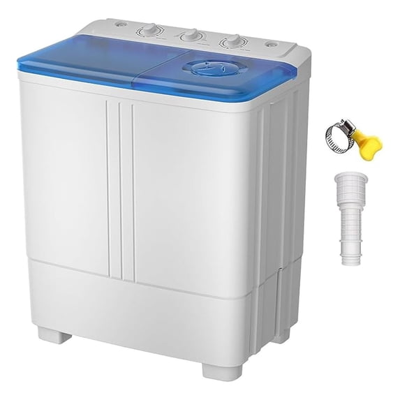 Portable Washing Machine, Twin Tub Washing Machine Laundry Compact Washer spinner Combo with 20lbs capacity, 12Lbs Washer and 8Lbs Spinner dryer for Apartments RVs and Dorms