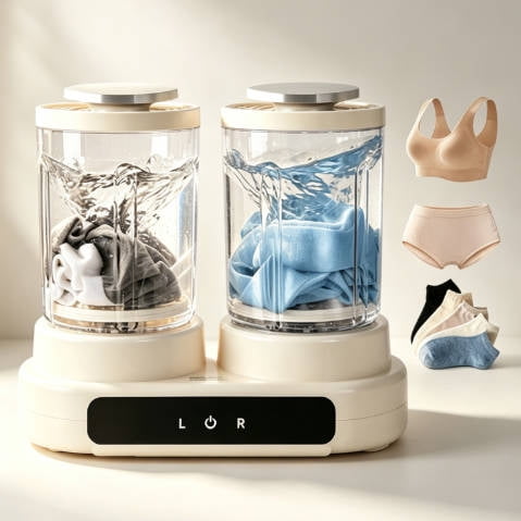 3L Portable Washing Machine, Mini Washer, Mini Laundry Machine with Twin Tub, Deep Cleaning of Underwear and Socks, Suitable for Homes, Apartments, Dorms, Hotels, Traveling
