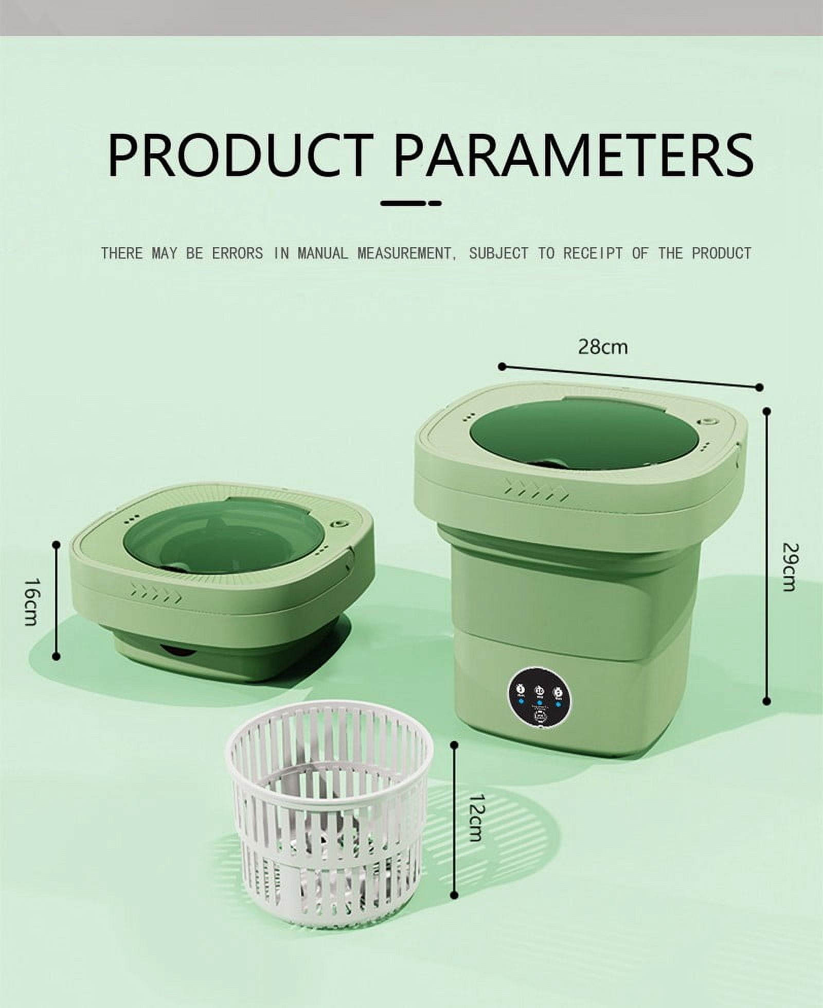 Portable Washing Machine for Travel Folding 7L Integrated Washing and Dehydration Small Washing Machine Portable for Student Dormitories Baby Clothes