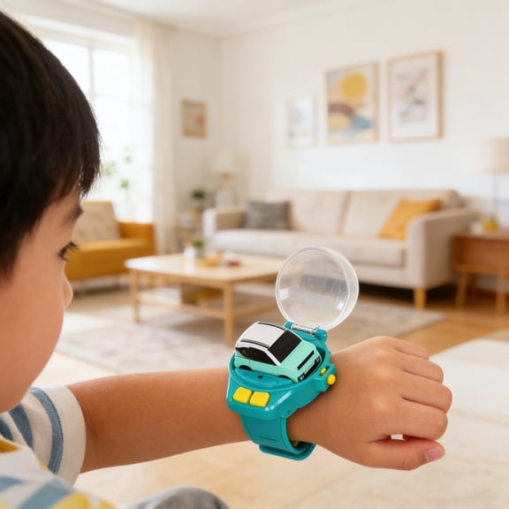 Portable Watch Shape Design, RC Mini Car Toy, 2.4GHz Remote Control Vehicle, USB Rechargeable Device, Color Changing Tail Light Gadget for Teen and Youngster