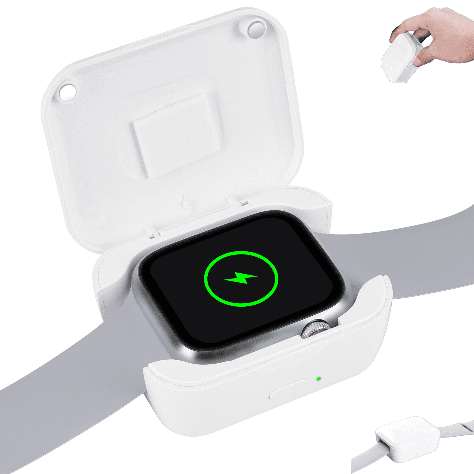 Portable Watch Wireless Charging Bank, Fast Charging Compact Charger for Apple Watch Chargers 10/9/8/7/6/5/4/3/2/1(without Ultra series), USB Type-C Wireless Travel Power, Lightweight, 750mah