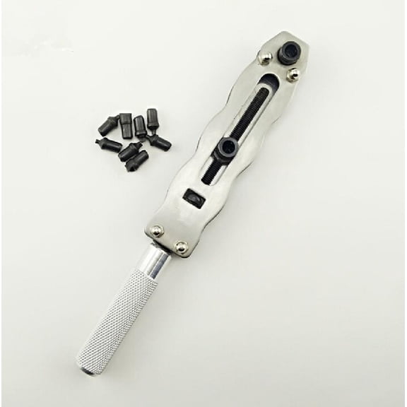 Portable Watchmaker Watch Back Case Opener Adjustable Remover Wrench Tool Silver with 8 Tip