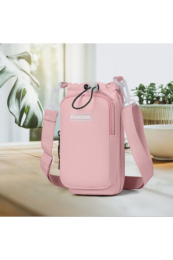 Portable Water Bottle Holder with Strap Insulated Water Bottle Carrier Sling Bag with Phone Pocket Water Bottle Sleeve for Hiking