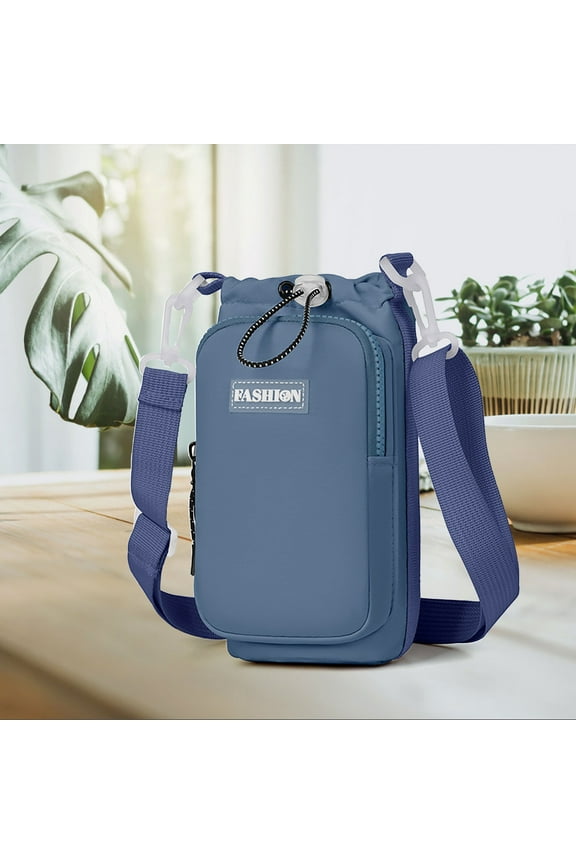 Portable Water Bottle Holder with Strap Insulated Water Bottle Carrier Sling Bag with Phone Pocket Water Bottle Sleeve for Hiking