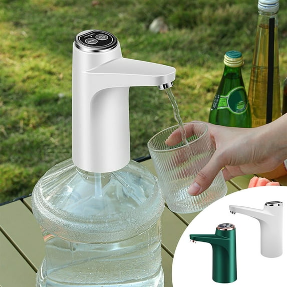 Portable Water Bottle Pump Dispenser | USB Rechargeable Electric Desktop Water Dispenser for 5 Gallon Universal Bottles | Stainless Steel Outlet | ABS Plastic Housing | 1200mAh Battery | 18ft Food