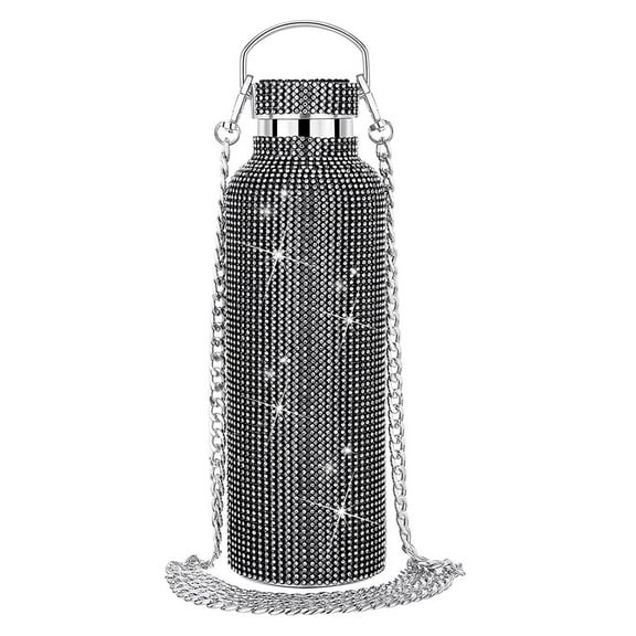 Portable Water Bottle StainlessSteel Flask Rhinestone Insulated Flask Rhinestone Bottle