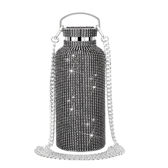 Portable Water Bottle StainlessSteel Flask Rhinestone Insulated Flask Rhinestone Bottle