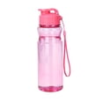 thumbnail image 1 of Portable Water Bottles with Buckle,18.6 Oz Sport Leakproof Anti Slip Plastic Bottle with Rope Strap | Easy Clean | No Straw Clear Bottle for Exams Offices Gym Cycling,Pink, 1 of 5