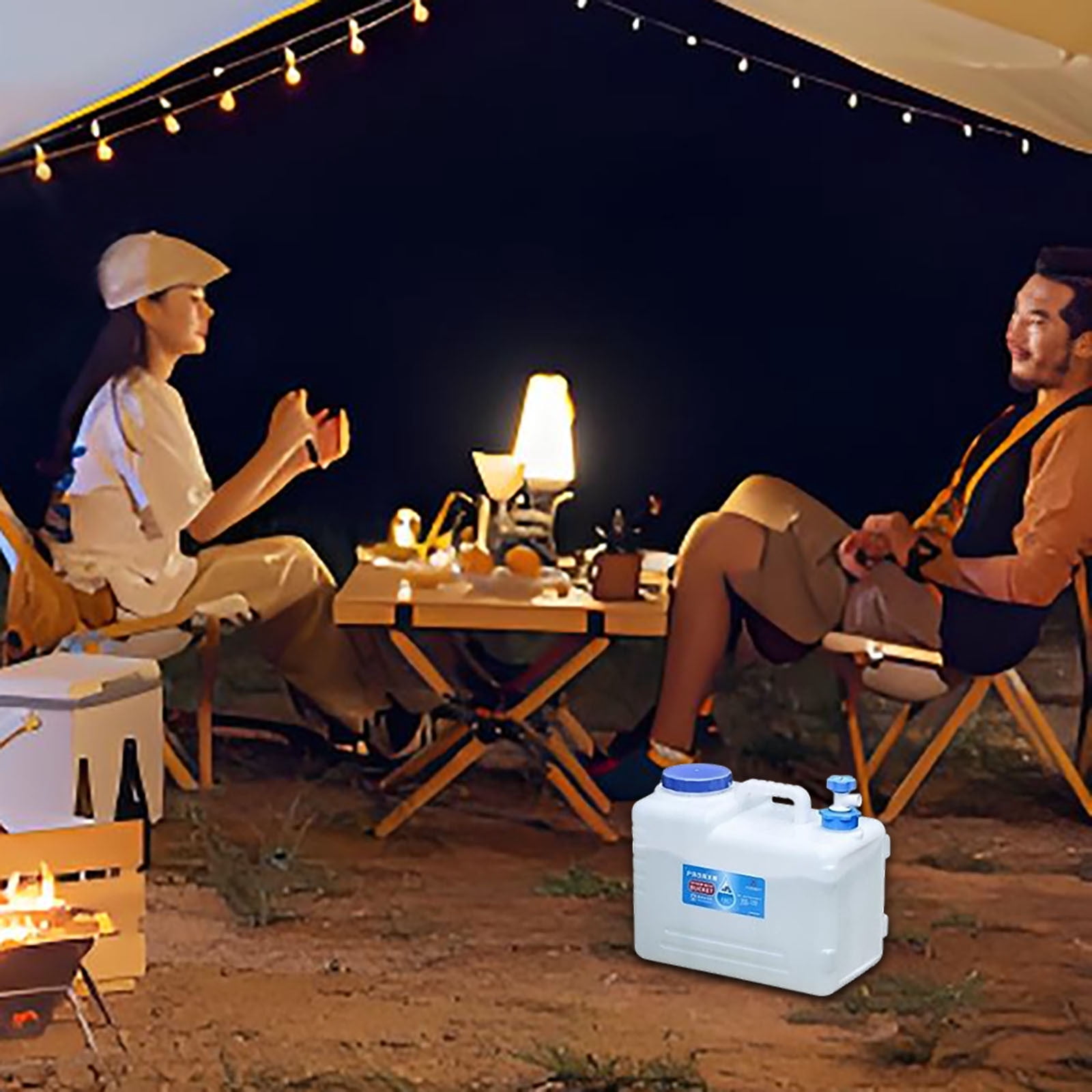 Portable Water Container with Spigot - Large Capacity Camping Water Jug for Outdoor, Hiking, Emergency Preparedness & Hurricane Supplies, Leakproof Water Storage with Faucet for Car, RV & Travel
