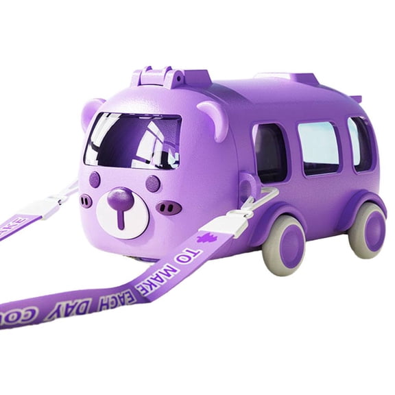 Portable Water Cup in Bus Shape with Strap 500ml, 360 Bounce Flip