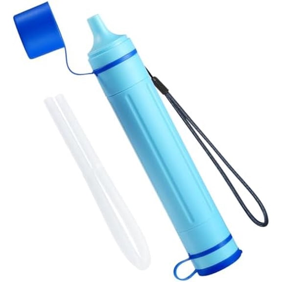 Portable Water Filter Straw, Personal System, Replaceable Filter , Outdoor Water Purifier Gear for Hiking Camping Backpacking, GS-28H1, 1 Pack