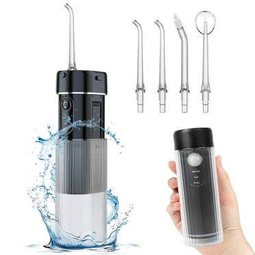 Portable Water Flosser,Cordless Water Dental Flosser with Telescopic Water Tank,3 Modes Rechargeable Oral Irrigator with 5 Jet Tips IPX7 Waterproof for Teeth Cleaning