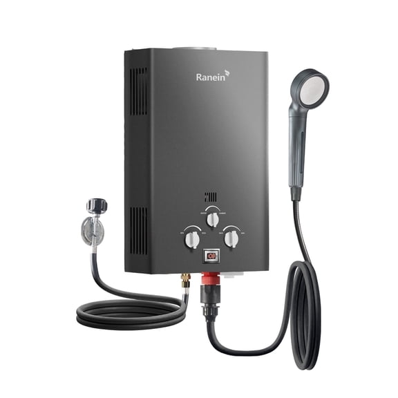 Portable Water Heater 8L, Outdoor Tankless Water Heater Instant Gas Propane Hot Water Heater with Handle for RV Camping Trips Cabins Barns