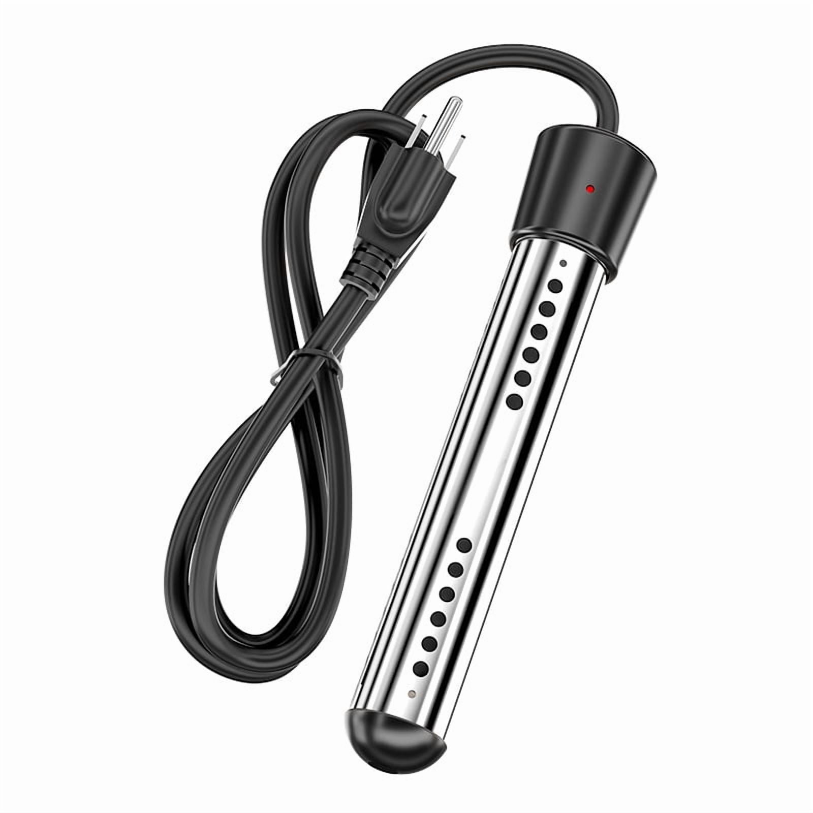 Portable Water Heater Rod for Bath – Fast Heating Immersion Heater Stick with Safety Protection for Home and Outdoor Use No automatic power off 1500W black