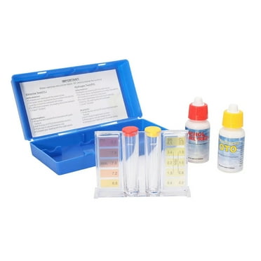 Portable Water Quality Test Kit | PH & Chlorine Testing | Color Chart & Reagent Bottles | Swimming Pool Spa Water Analysis | Easy Carry Box | 20mL Solutions Included